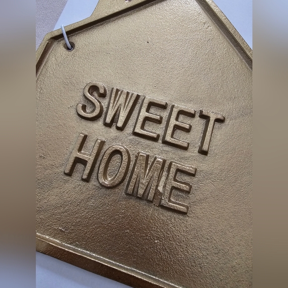 NWT Target Threshold Goldtone "Sweet Home" Wall Hooks Sign Key Rack - Picture 2 of 8